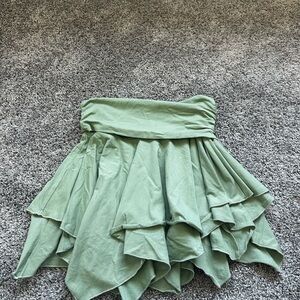 Current Mood Asymmetrical Green Skirt
